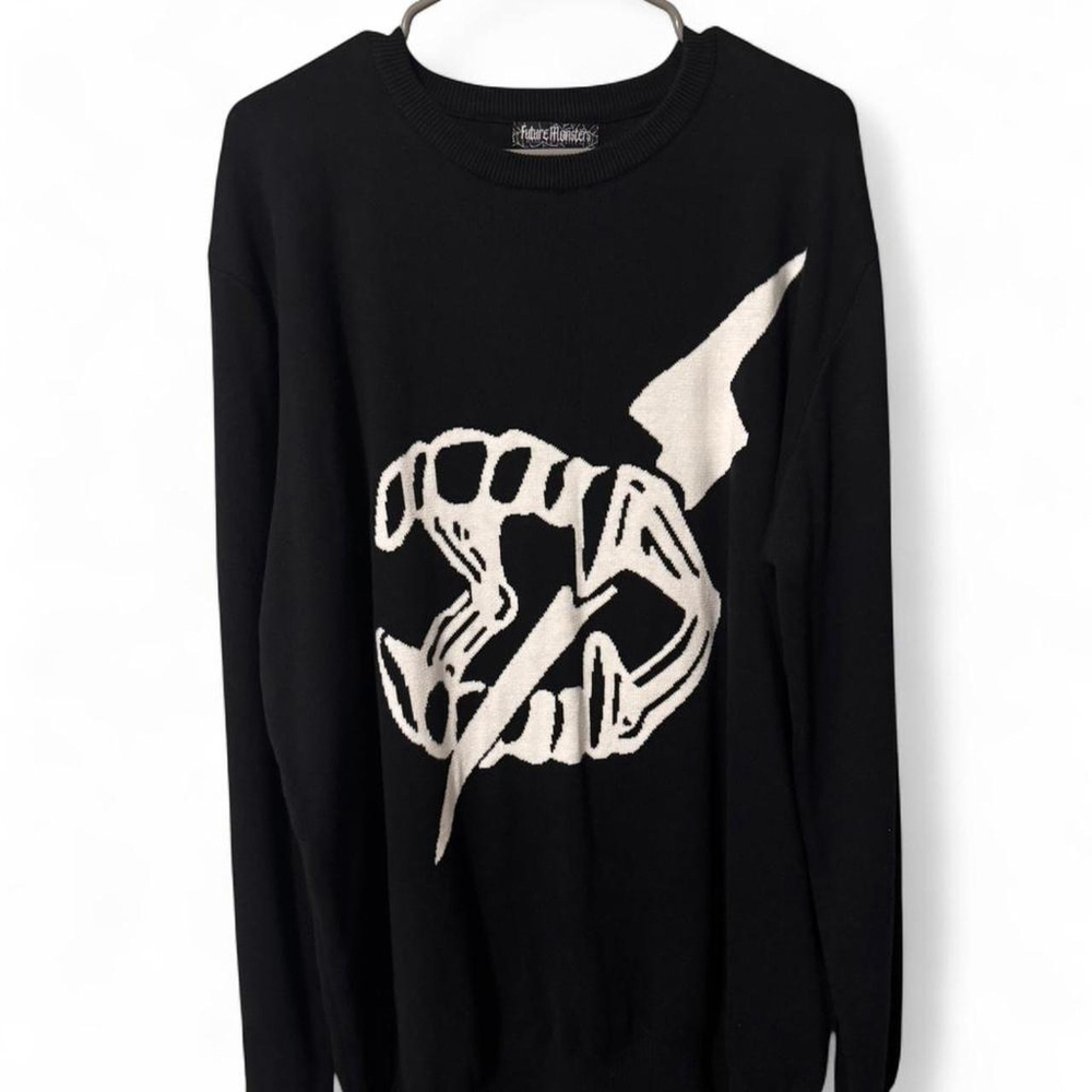 ⚡️Future Monsters Skeleton Lightning Knit Sweater Size XL Oversized